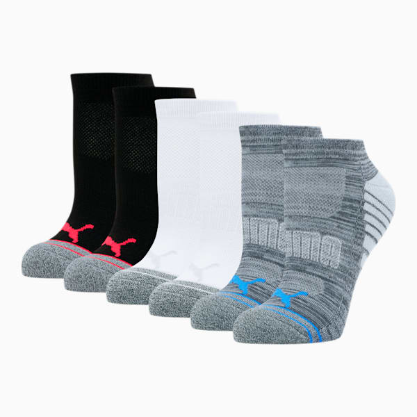 Women's Low Cut Socks [6 Pack], GREY / BLUE, extralarge